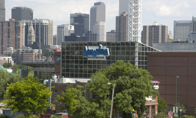 Shot of Denver aquarium from a distance