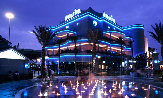 Outdoor shot of the Houston Aquarium