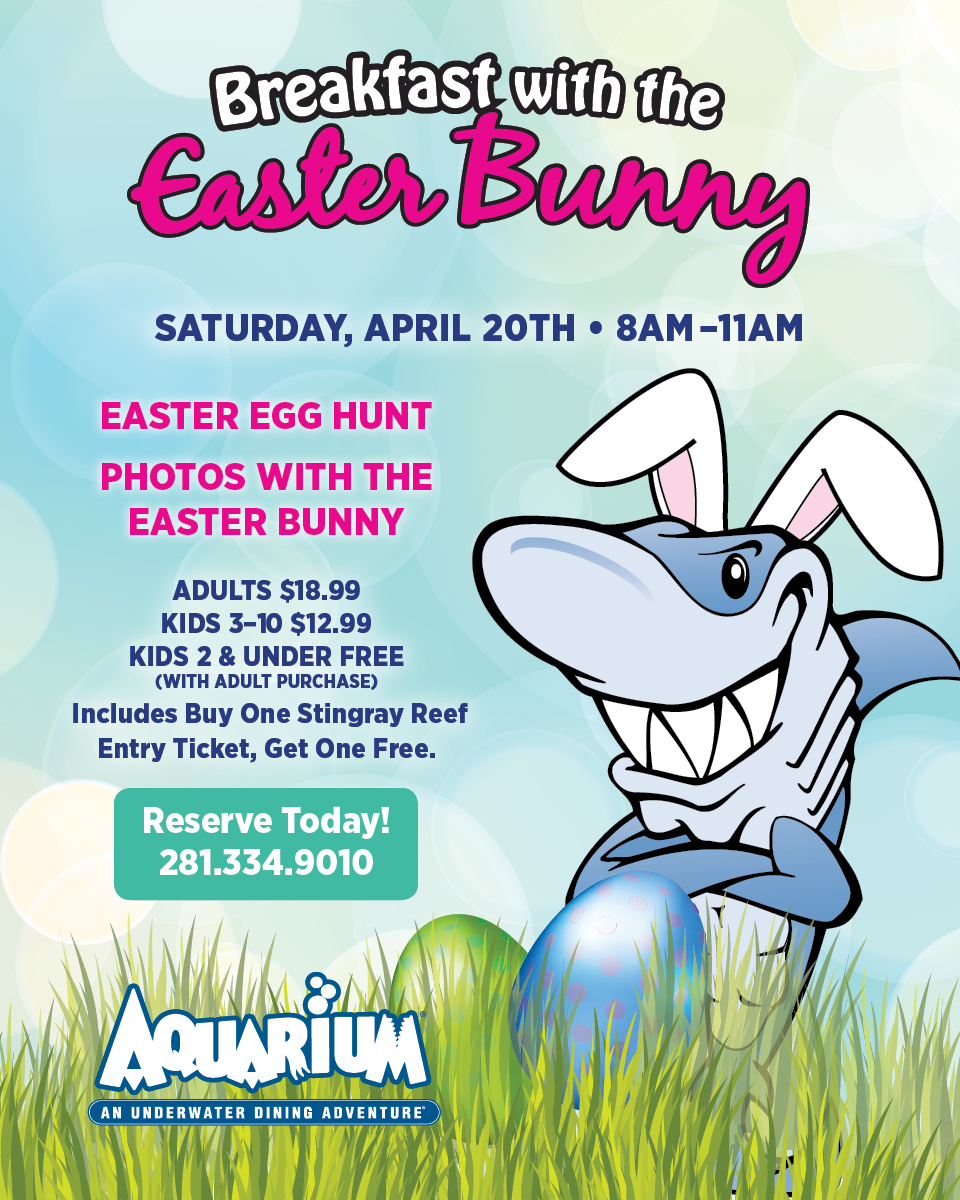 Easter Breakfast with the Easter Bunny on April 20 at 8am to 11am.