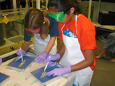 Kids doing experiments and learning about the sea