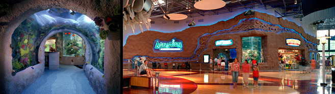 Nashville aquarium restaurant interior and dining room