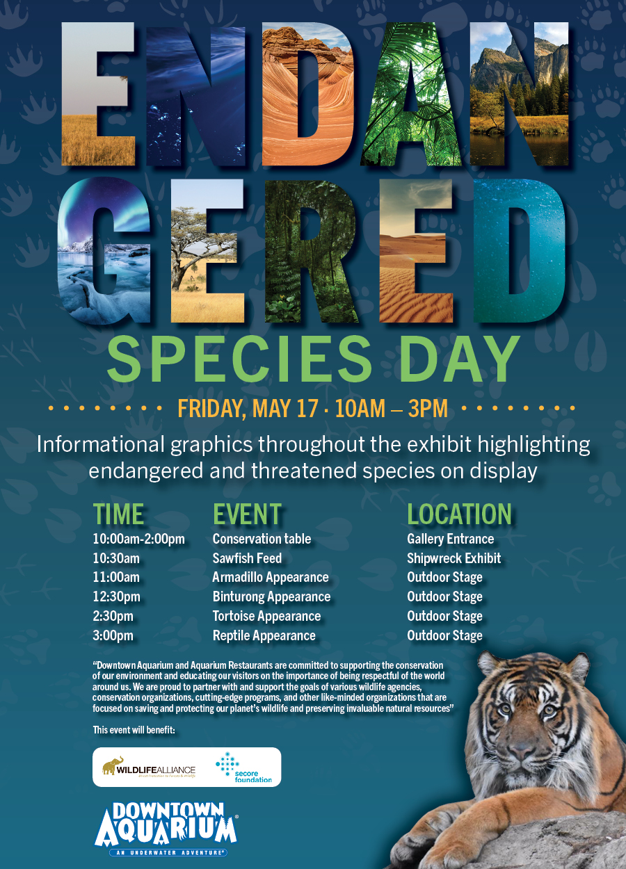 Endangered Species Day on May 17 from 10am to 3pm
