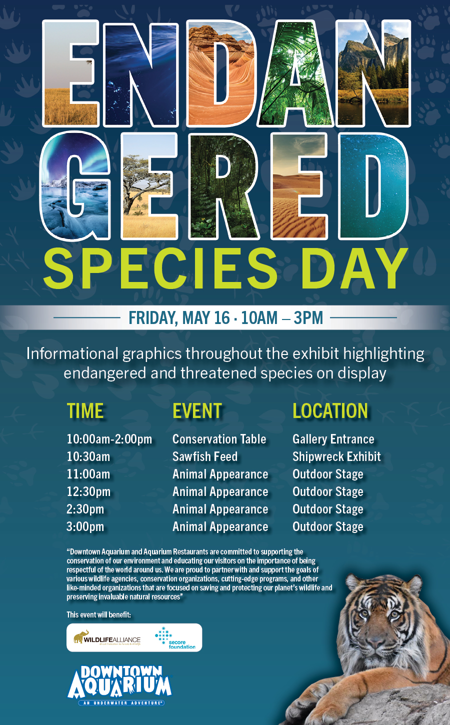 Endangered Species Day on May 17 from 10am to 3pm