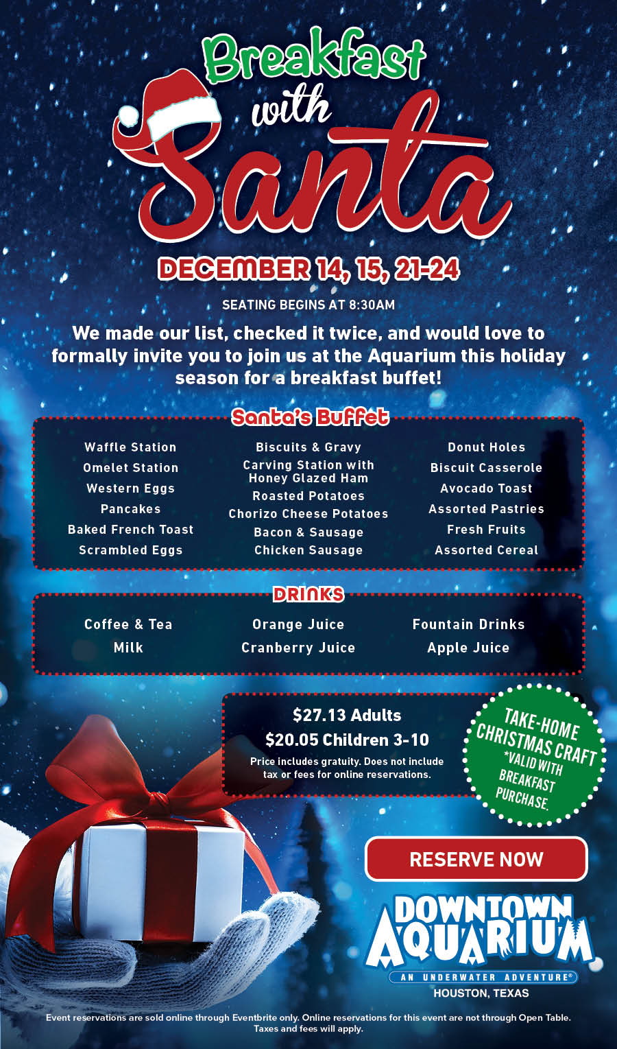Breakfast with Santa at the Downtown Aquarium Houston
