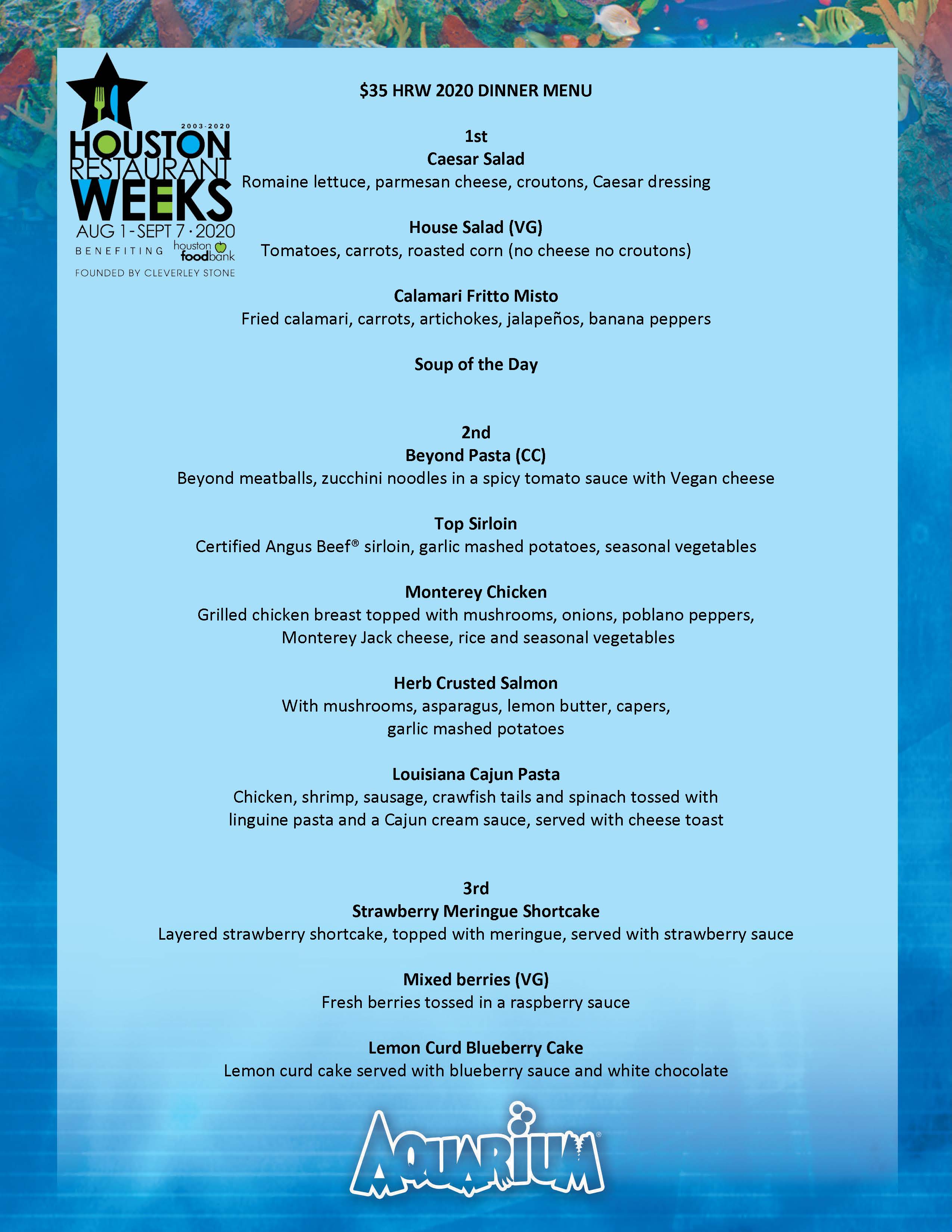 Houston Restaurant Weeks at the Downtown Aquarium Houston, Texas