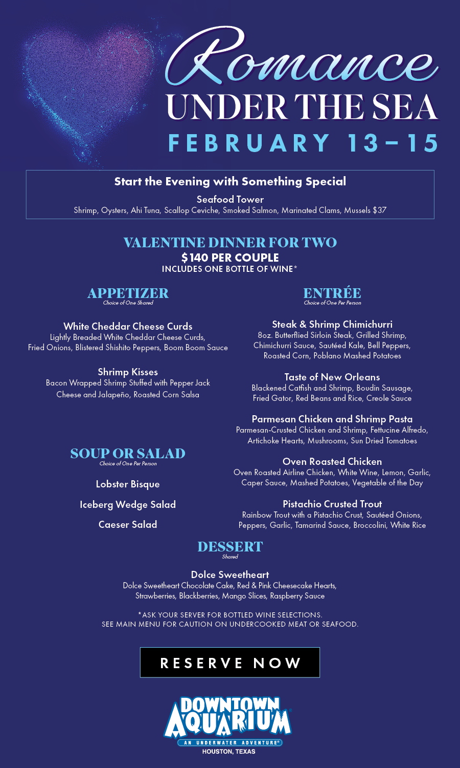 Downtown Aquarium - Romance Under The Sea - February 11th and 14th