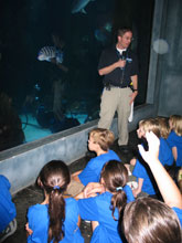 Kids asking about the aquarium