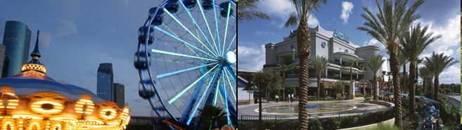 Photo of Houston Aquarium exterior and Ferris Wheel and Carousel