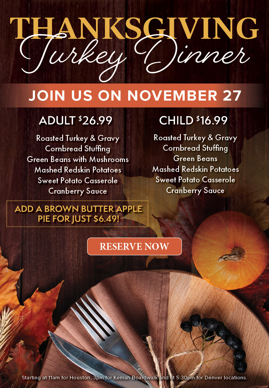 Thanksgiving Turkey Dinner - The Aquarium